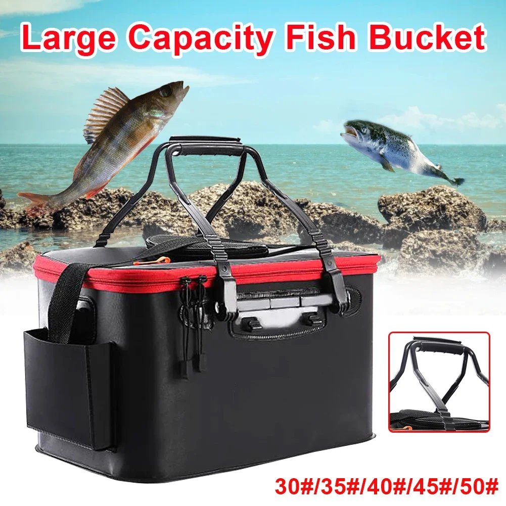 Foldable Portable EVA Fishing Bag Live Fish Box Multi-Functional Lures Bucket Fishing Tackle Storage Bag