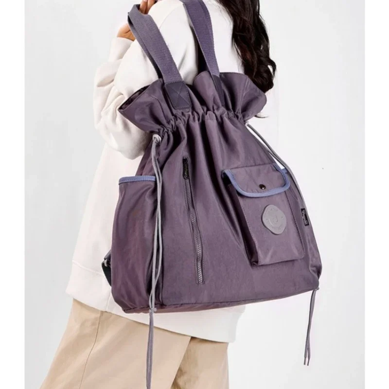 Fashion Drawstring Backpacks Women Large Capacity Travel Backpack Casual Lightweight Backpack Versatile Shoulder Bags Handbag