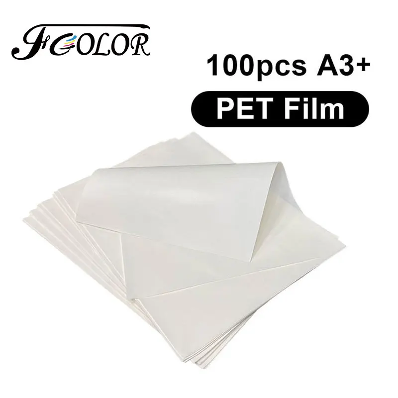 

FCOLOR 100 Sheets A3+ Double Sided Hot Peeling DTF PET Film for DTF Printer T-shirt Printing Heat Transfer Film