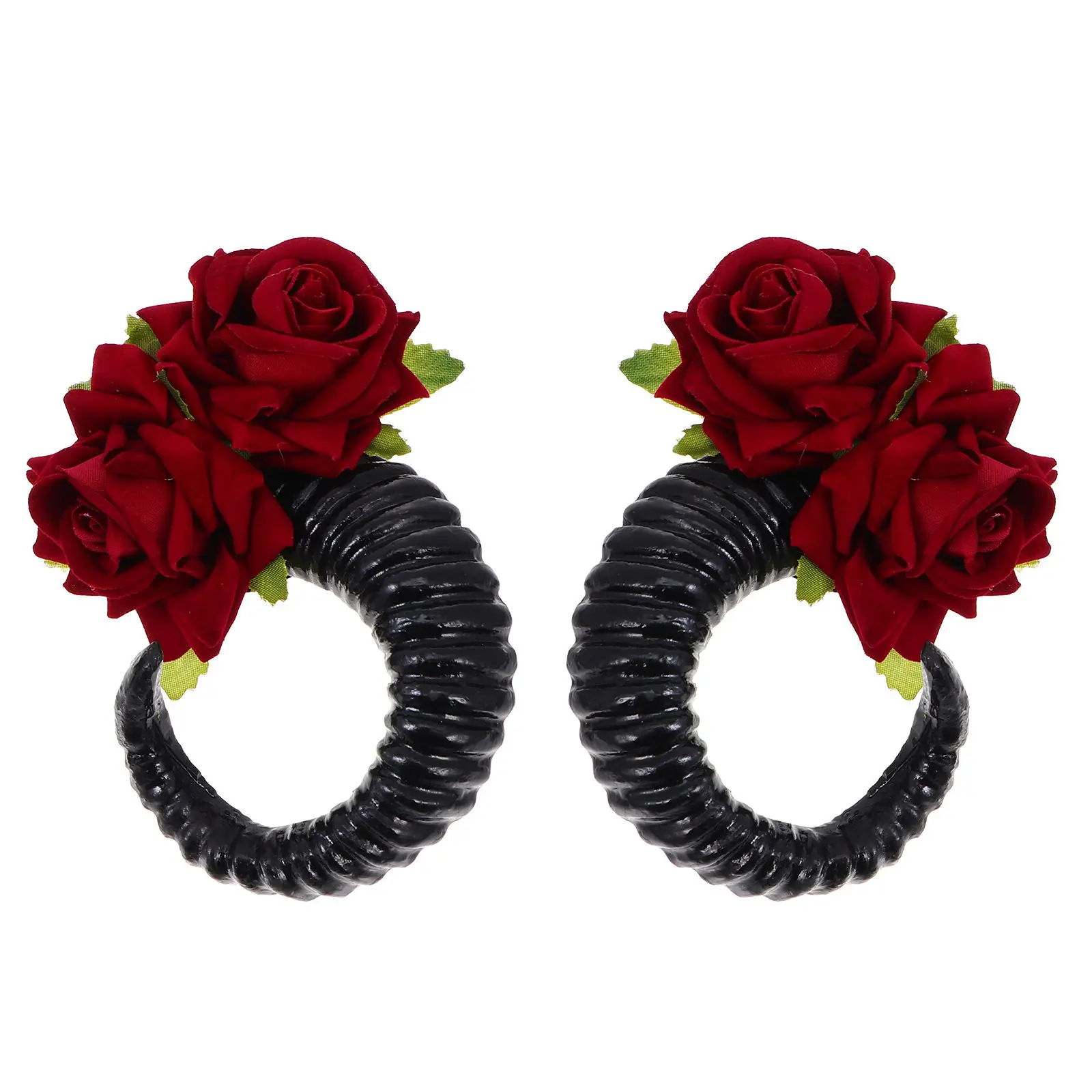 

1 Pair RAM Horn Rose Headband Gothic Style Halloween Festival Hairband Photo Props Women Decorative Cosplay Headdress Fashion