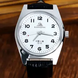 Vintage-Inspired Shanghai 7120 Watch 36mm - Mechanical Men's Wristwatch for Collectors & Watch Enthusiasts