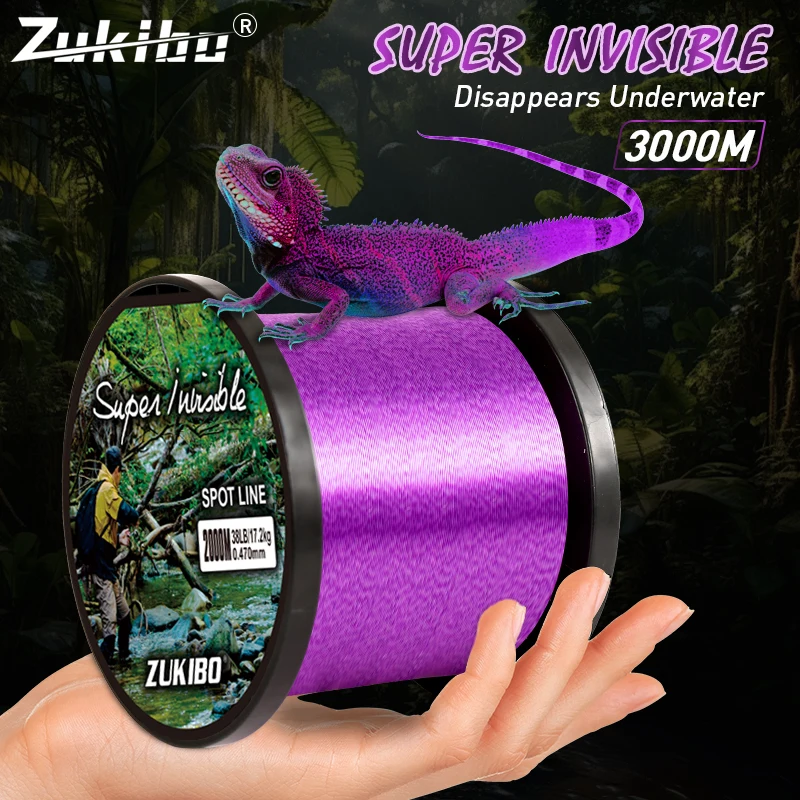 ZUKIBO 2000M Super Invisible Spotted Fishing Line Bionic Speckle Fishing Line Fluorocarbon Coated Monnofilament Fishing Line