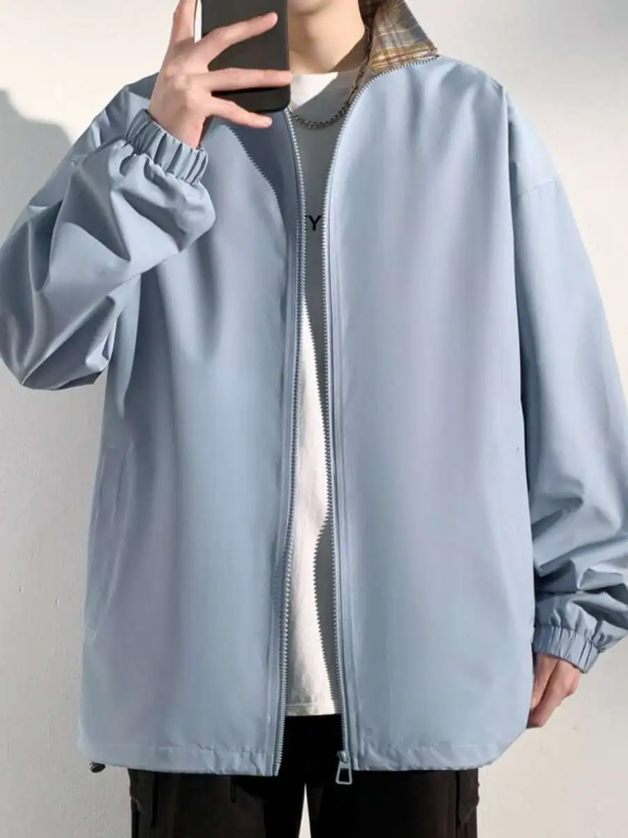 

Мужская повседневная бейсбольная куртка в корейском стиле, новая модель, весна-осень, модная молодежная верхняя одежда свободного кроя, цветные блоки, смесовая хлопковая ткань