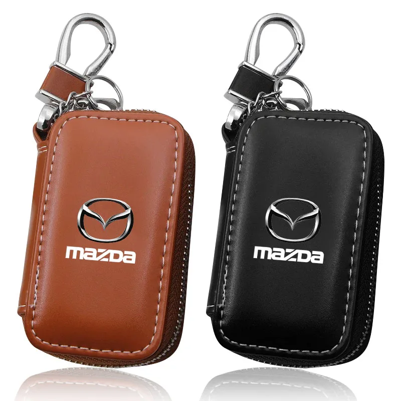 Valve Stems 1pcs Leather Key Wallet Car Key Bag Multi Function Key Case for Mazda CX5 6 3 CX30 MX CX7 323 Axela Atenza Demio Car