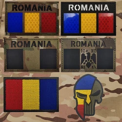 Romania Flag IR Reflective Infrared Patches Embroidered Armband Rubber Flags Patch For Clothing Backpack