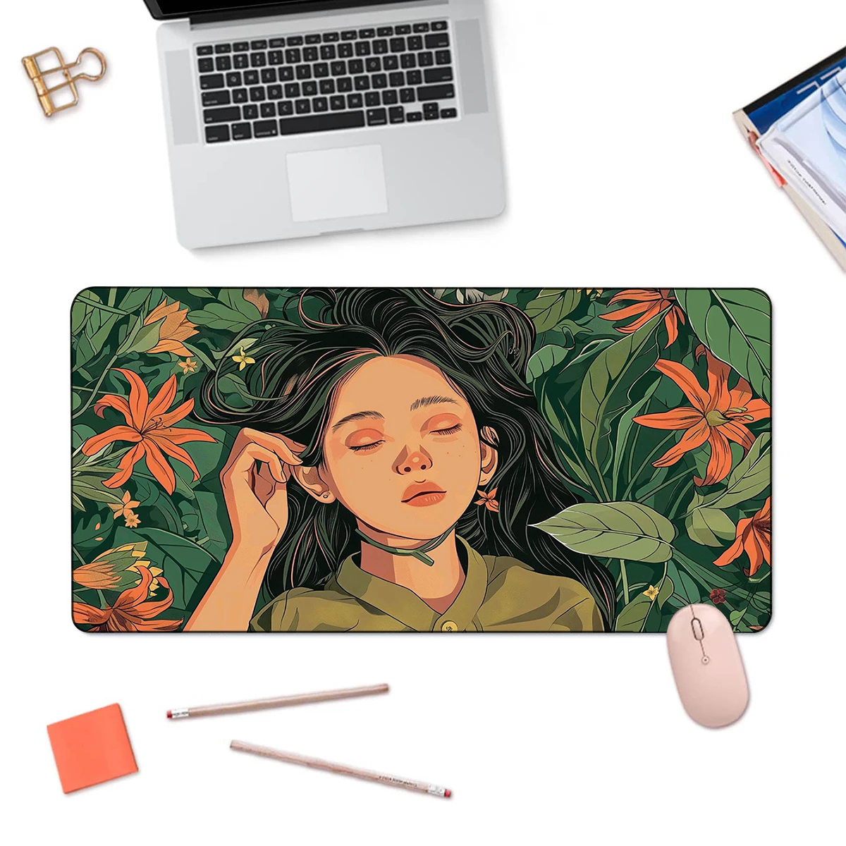 Anime Lover's Dream Mouse Pad - Anti-slip Desk Pad, Stitched Edges and Smooth Surface - Cute Desk Accessory. keyboard pad