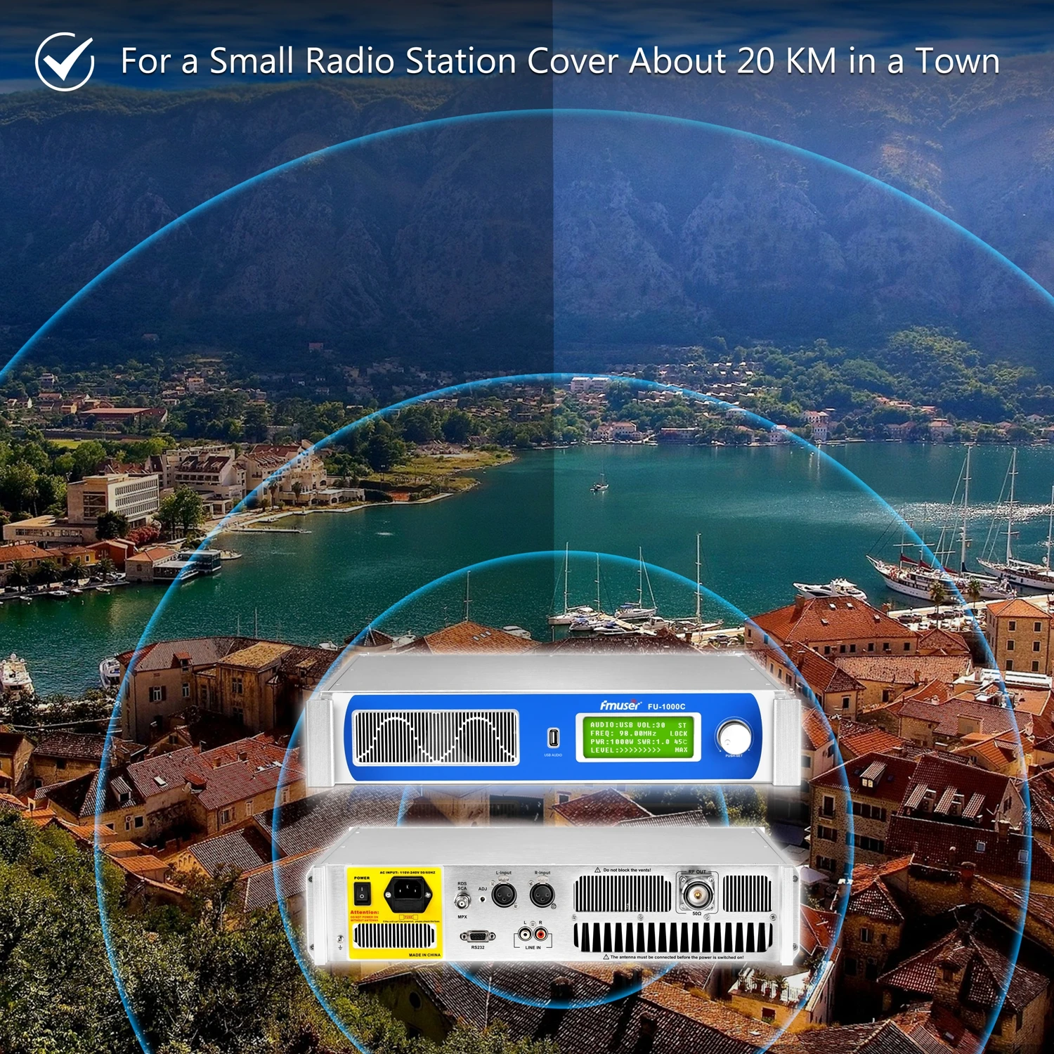 Fmuser 1000w fm transmitter with dipole antenna kit 1000 watts fm broadcasting transmitter for radio station long range