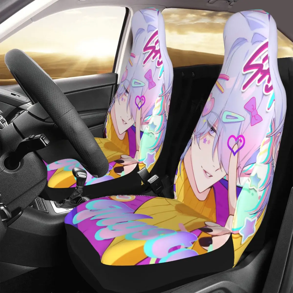 ساجا بنين غامض العالمي غطاء مقعد السيارة على الطرق الوعرة AUTOYOUTH KPop شيطان الصيادين مقعد السيارة حامي البوليستر الصيد