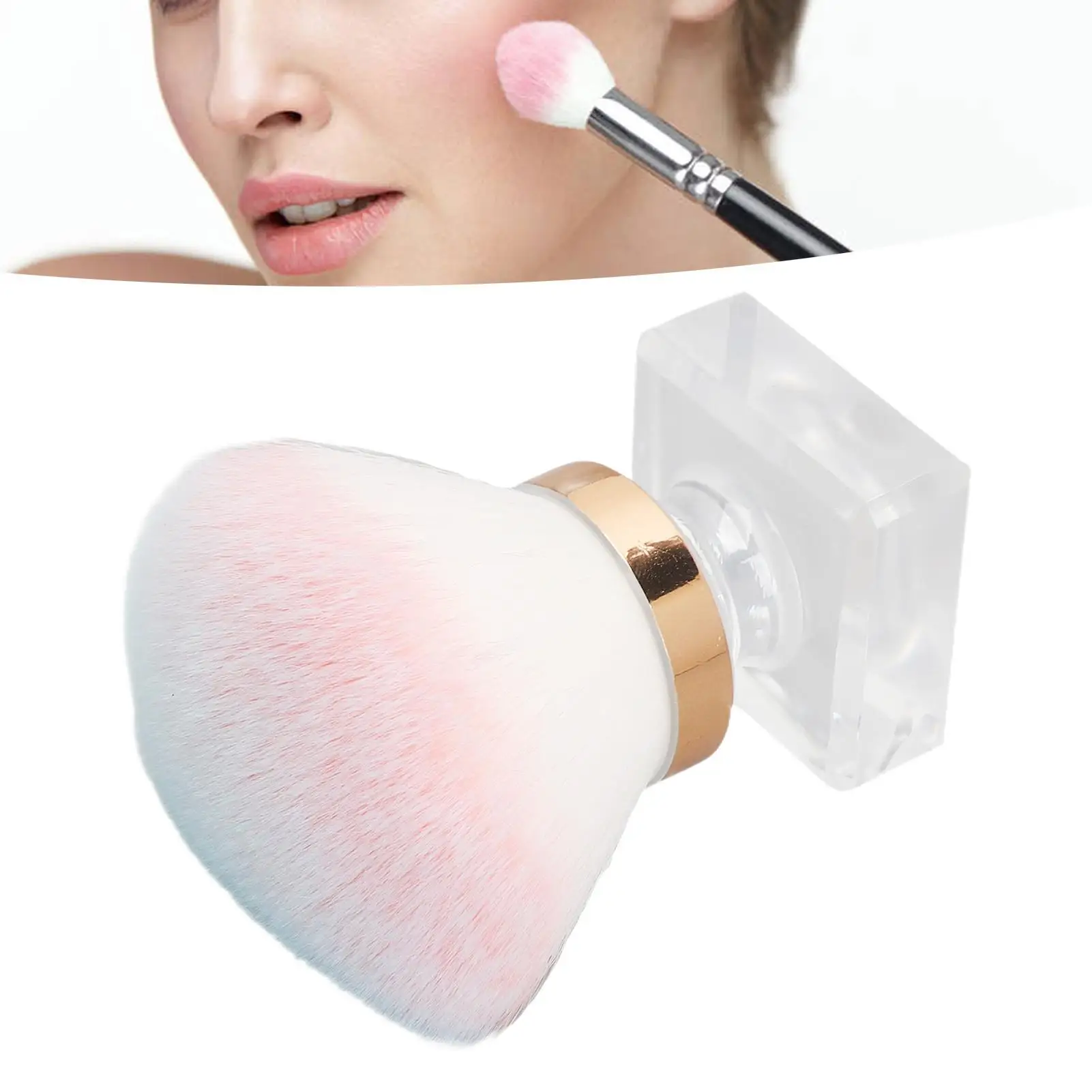 Soft Mushroom for nail Dust Brush - Easy Grip for nail Powder Cleaner for Salons & Home Use, Skin-Friendly Design