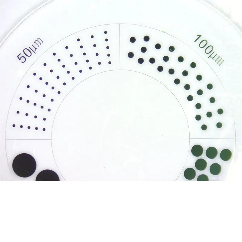 20.4 มม.ช่องมองภาพ Reticle กล้องจุลทรรศน์ตาไมโครมิเตอร์สไลด์ตา Graticule