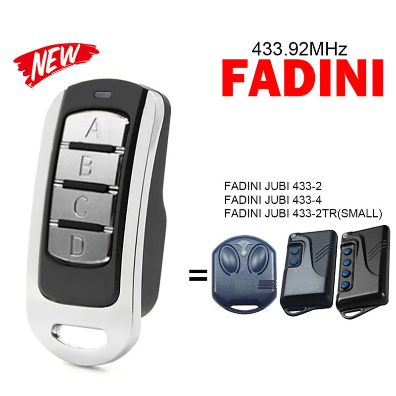 

Multi-Frequency Remote Control 100% Clone FADINI JUBI 433-2 433-4 433-2TR Garage Door Opener 433.92MHz Electric Gate Control