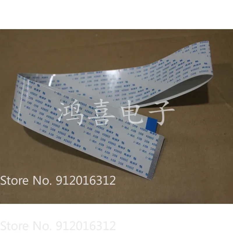 Cabo Flexível Plano FFC FPC AWM 20624 80C 60V VW-1 com Espaçamento de 0.5mm, 20 Pinos, 22 Pinos, 24 Pinos, 26 Pinos, 30 Pinos, 32 Pinos, 800mm, Direto e Inverso