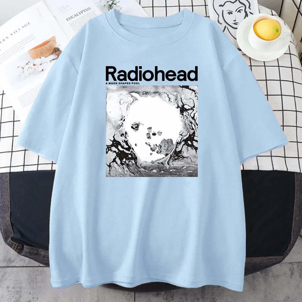 A Moon Shaped Pool Radiohead T-shirts Rock Band Hip Hop Streetwear Cotton Men Women Unisex Tshirts Ropa Mujer Camisetas Male Tee