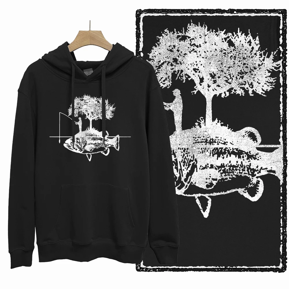 

COOLMIND YB 100% cotton fishing printed exclusive Graphic men hoodie streetwear vintage cotton hoodie and sweatshirt for men