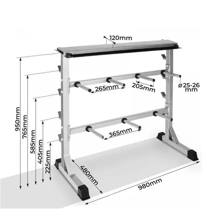 

2-In-1 Barbell Plate & Bar Storage Rack Heavy Duty Gym Equipment
