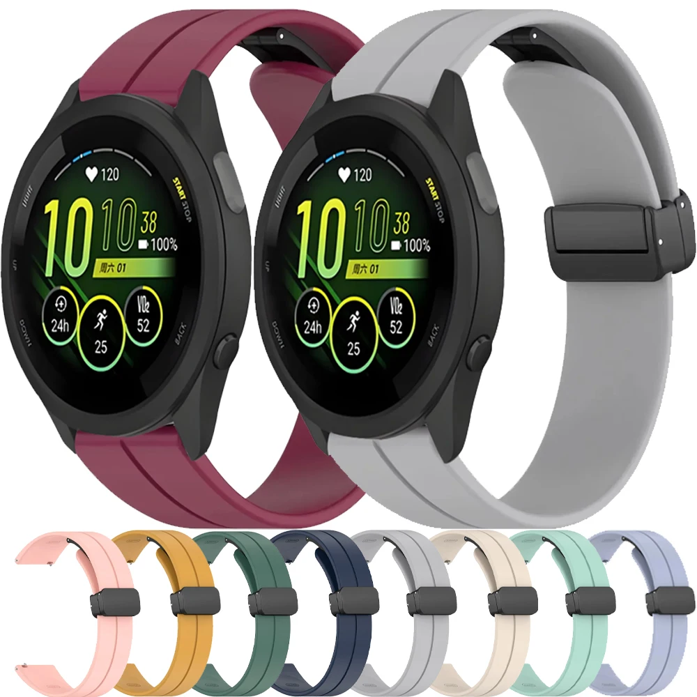 20/22mm Silikon Armband Für Garmin Forerunner 165 965 265 55 645 255 970 Magnetische Schnalle Armband für Garmin Vivomove Trend Band
