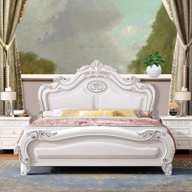 

Master European Bed Designer Queen White Modern Aesthetic Twin Bed Frame King Size High End Cama Box Casal Home Furniture