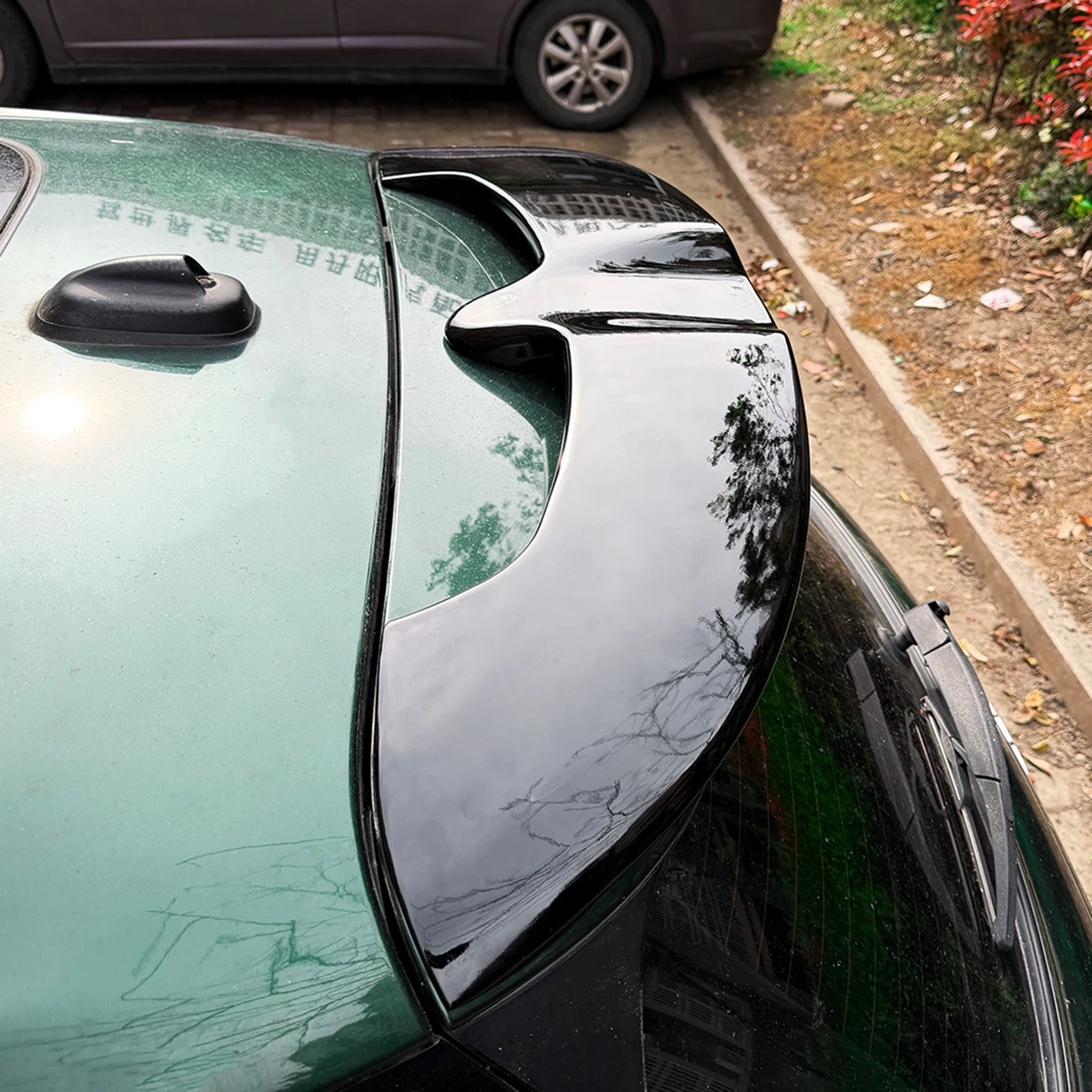 Gloss Black/Carbon Fiber Look Rear Trunk Roof Spoiler Wing Lip Tail Upper Splitter For Mini Cooper One F55 F56 2014-2024 JCW