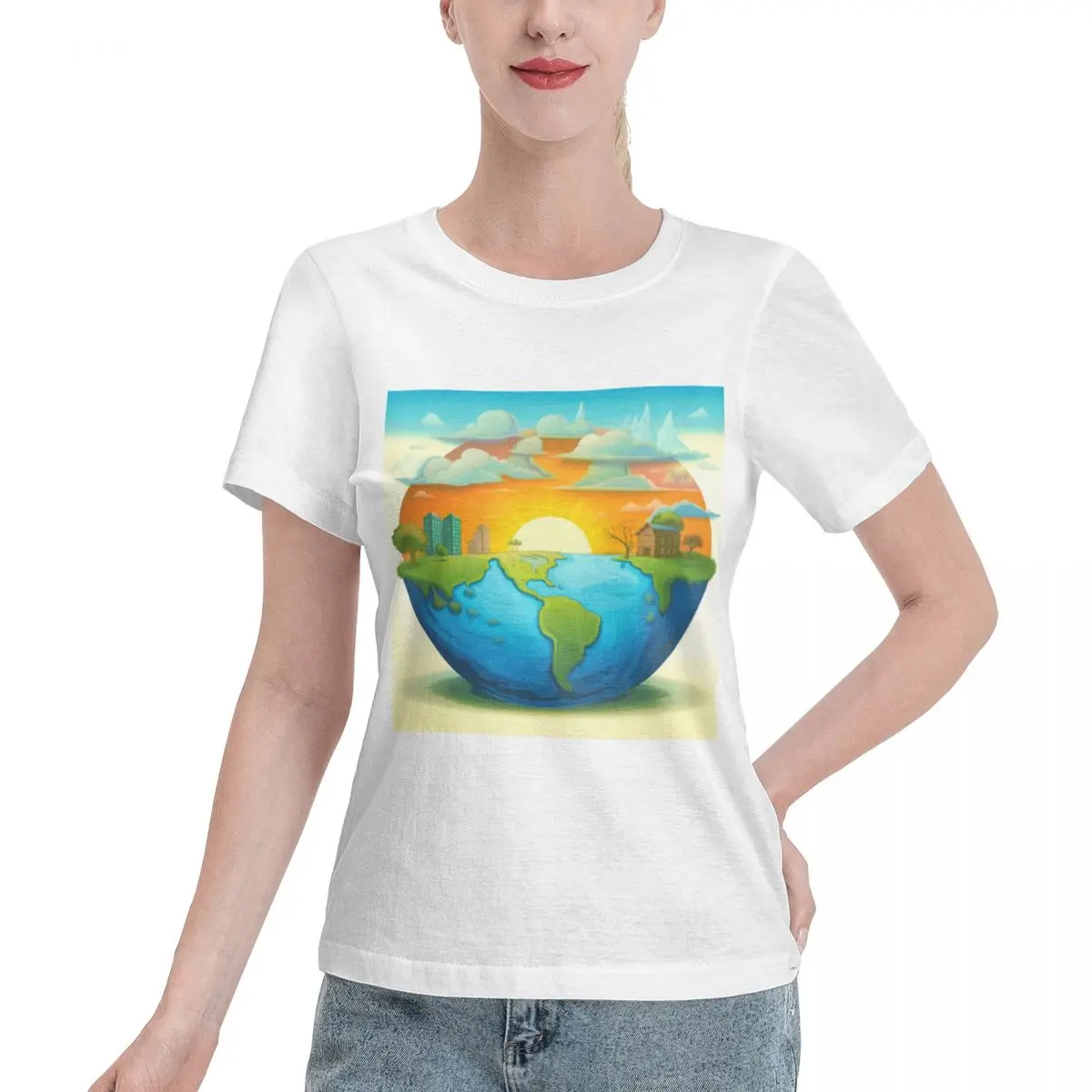 Blank For Print Delicate Balance 2 Women's T-shirt Street Fashion Breathable Cotton Tee
