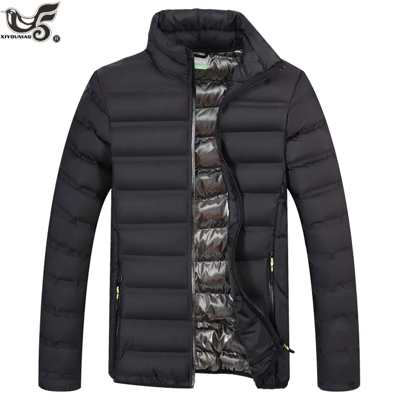 Autumn Casual Streetwear Bomber Parkas Coat Male Windbreakers Warm Fashion Winter Cotton-capped Sports Down Jacket Men Clothing