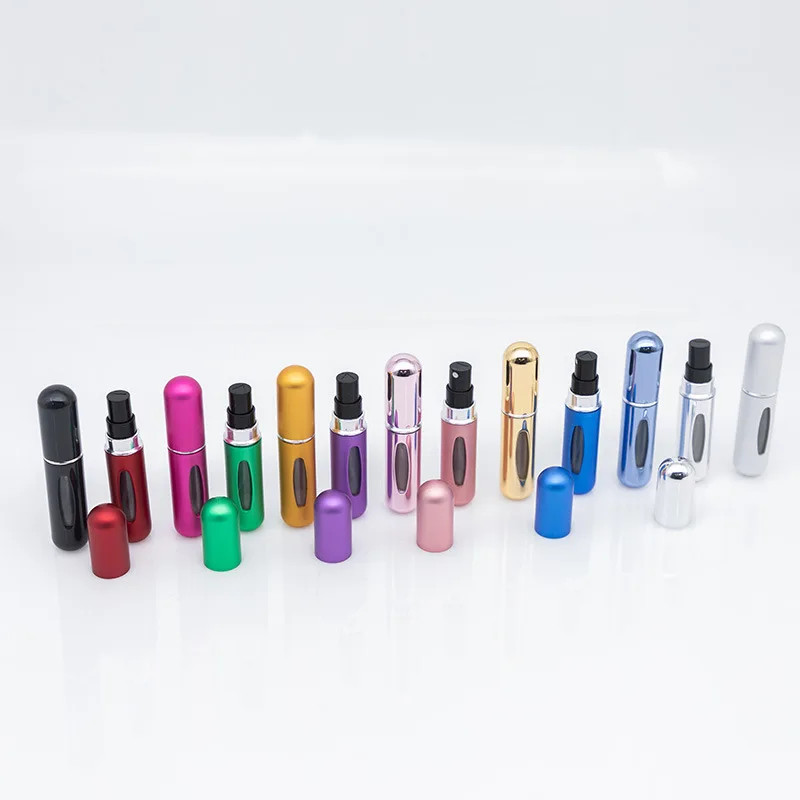 1/3/5pcs 5ml Bottom-Filling Pump Perfume Bottle Portable Sample Mini Refillable Spray Empty Cosmetic Containers Set