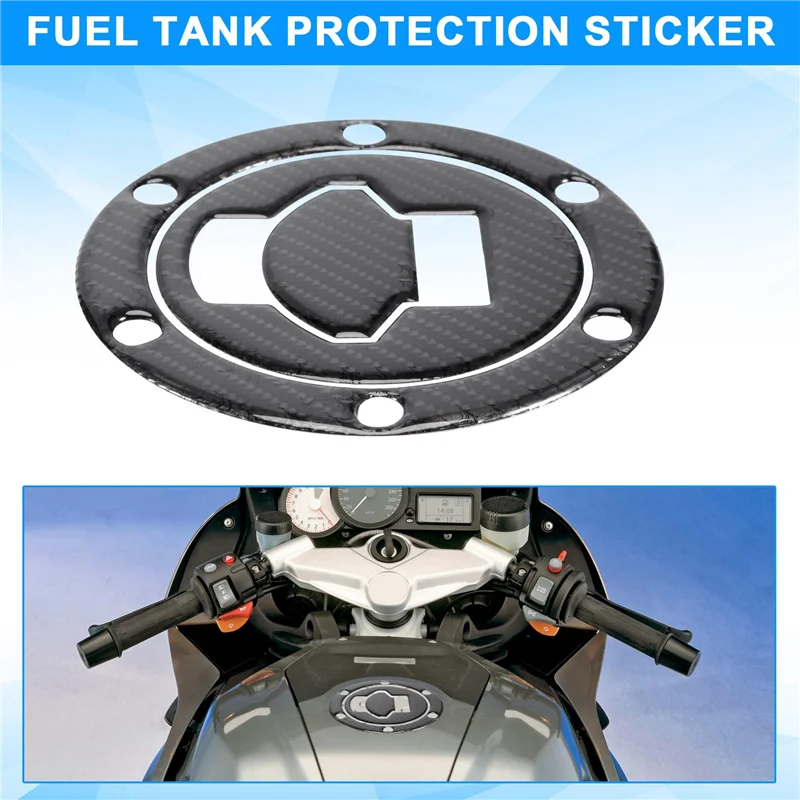 

3D Carbon Fiber Tank Gas Cap Pad Filler Cover Sticker Decals For BMW R1200RT K1200S F650 R1150 R/RS/GT/LT ALL