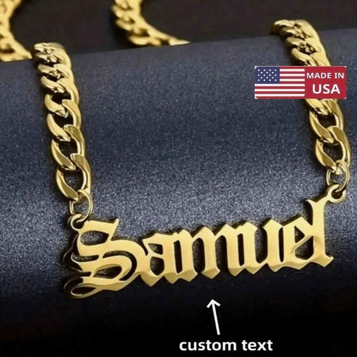 

Золотая цепочка с именной табличкой, регулируемый кулон в стиле хипстер для мужчин и женщин