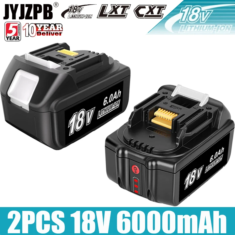 

100% Original Makita Rechargeable Power Tool Battery, Replaceable LED Lithium-ion, 6.0 Ah 18V LXT BL1860B BL1860BL1850 BL1830