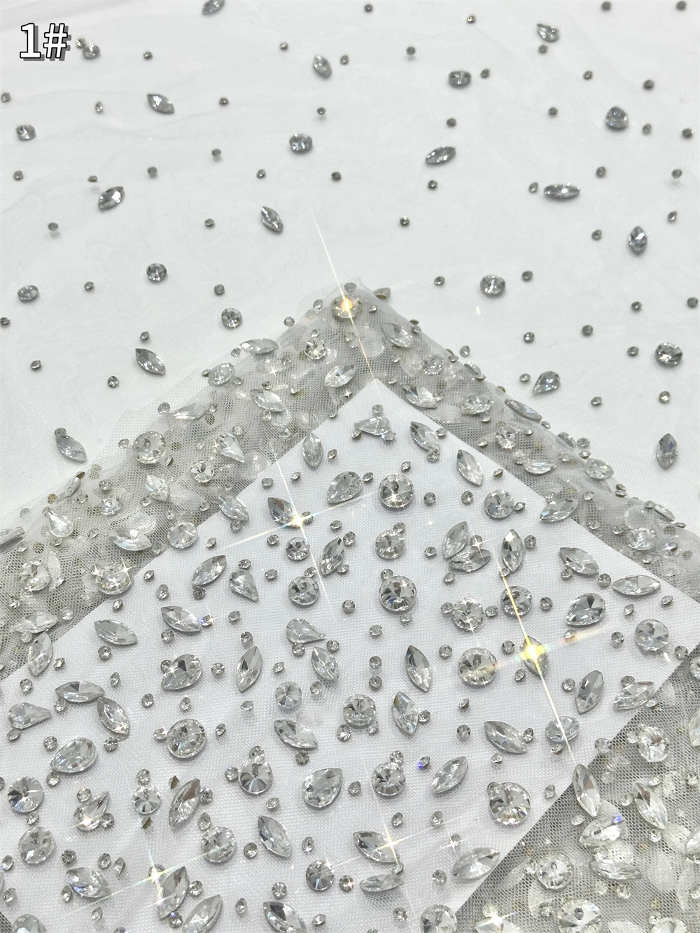 African Lace Fabric 2025 Handmade Beaded Lace Fabric France Sequins Nigerian Embroidery Bridal Mesh Lace Fabric For Sewing