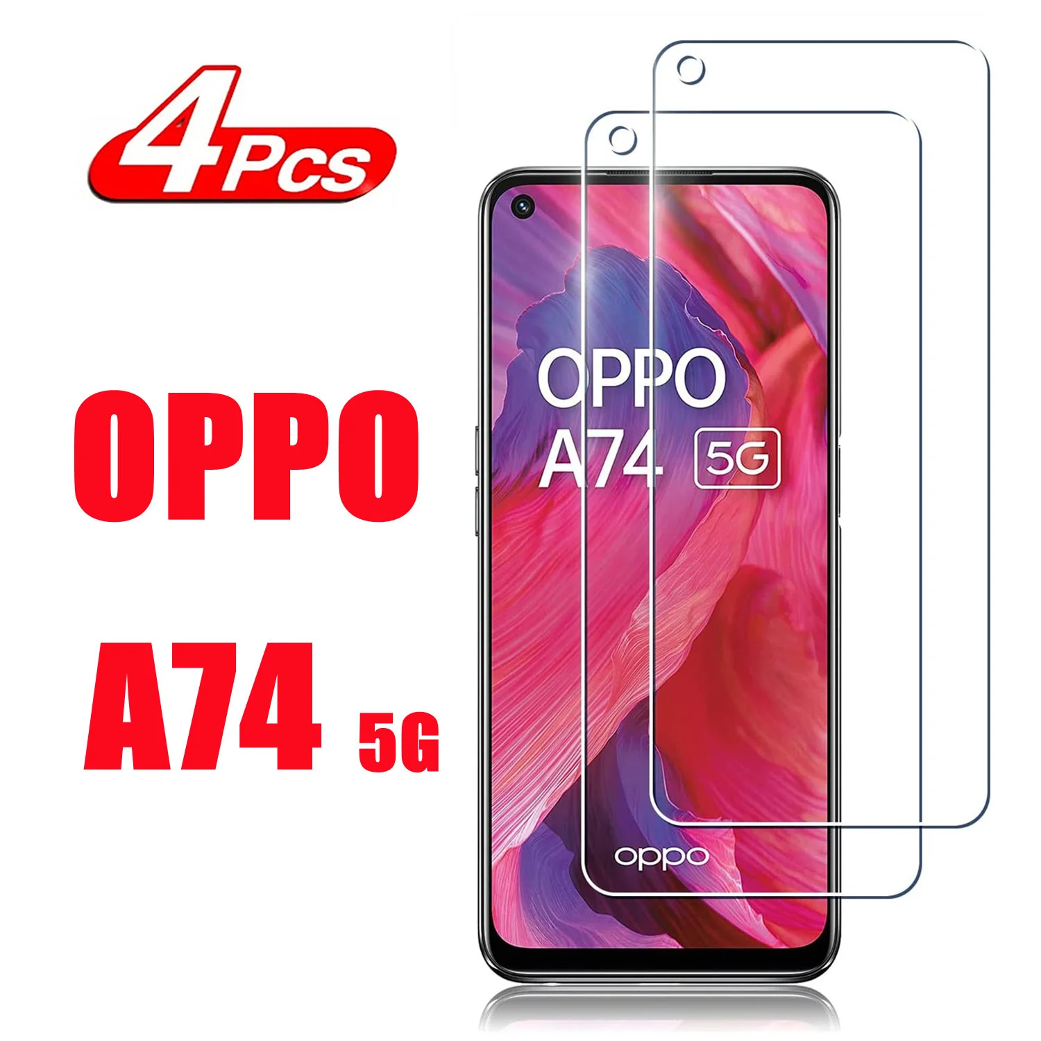 

2/4 шт., защитная стеклянная пленка для OPPO A74