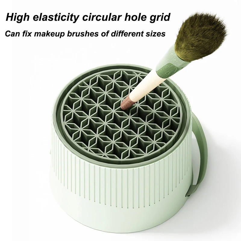 Spazzola per trucco in silicone 3 in 1, tappetino per ciotola pulita e stendino - Strumento per pulizia e asciugatura all'aria dei pennelli cosmetici, kit organizer per strumenti di bellezza