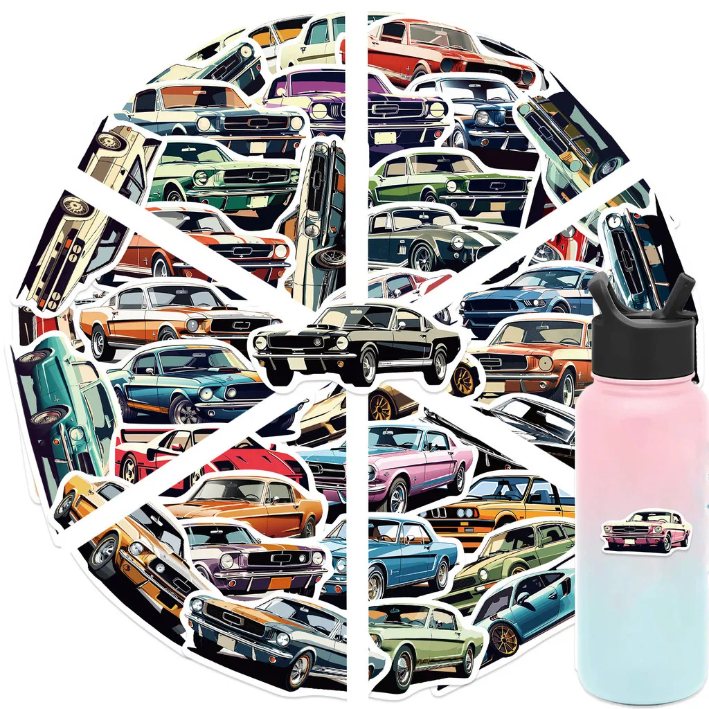 50-Piece Vibrant Original Cartoon Car Graffiti Series Stickers - DIY Waterproof Decor for Guitars BulingBulingStickers Store