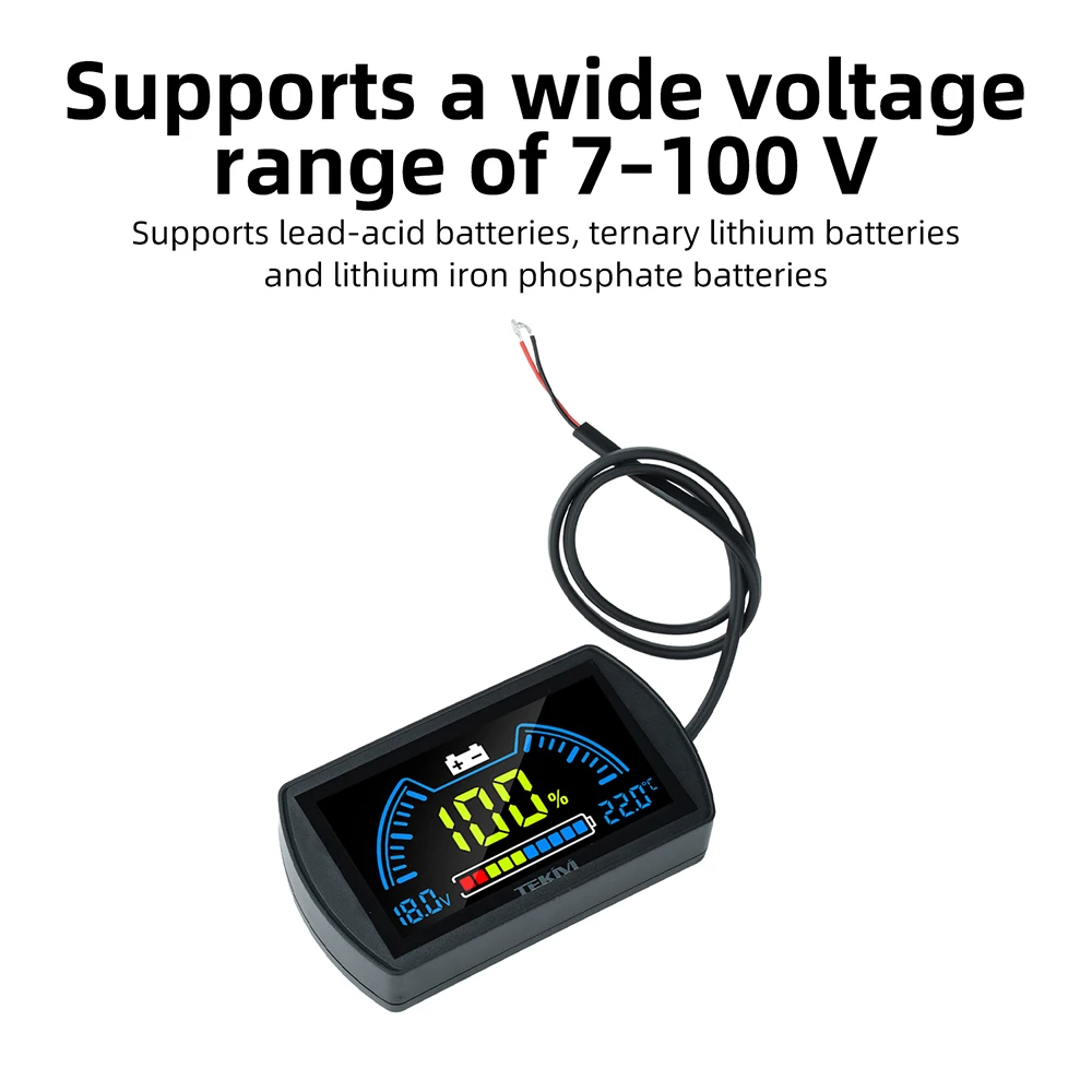 DC 7-100V LCD Digital-Voltmeter Fahrzeug-Energieanzeige mit Temperatursensor – Detail 5