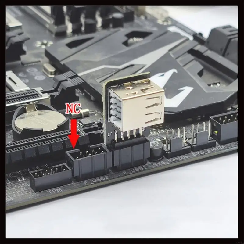 Q5WA USB 2.0 ส่วนหัวเมนบอร์ด 9PIN เมนบอร์ดไปยังตัวเชื่อมต่ออะแดปเตอร์ USB USB2.0 ตัวแปลงหญิง 9 พินสำหรับเมาส์ไร้สาย