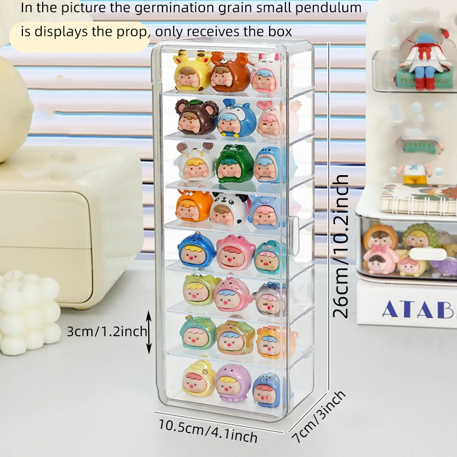 A multi-layer dust-proof storage box with a cute little display box and a blind box