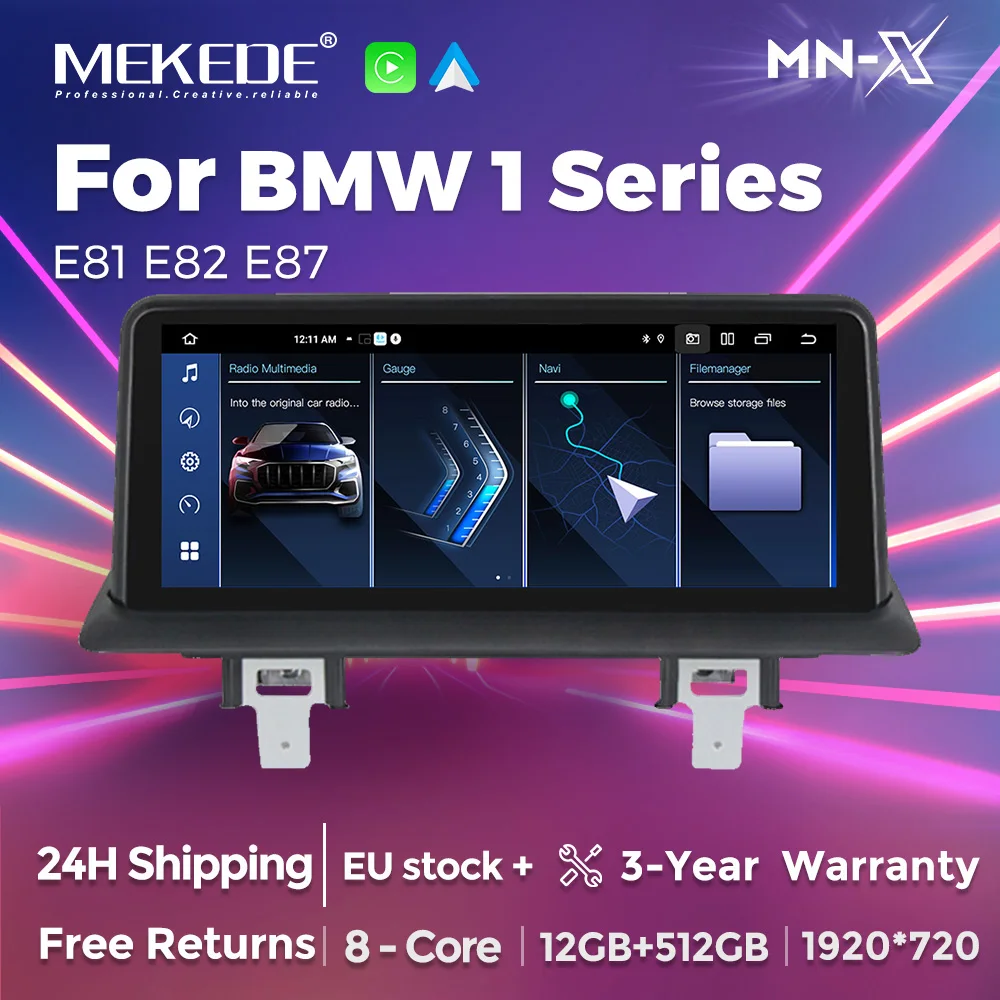MEKEDE NUOVO Android 14 Auto Wireless CarPlay Per BMW Serie 1 E87 E81 E88 E87 Sistemi Intelligenti Autoradio Lettore Multimediale GPS
