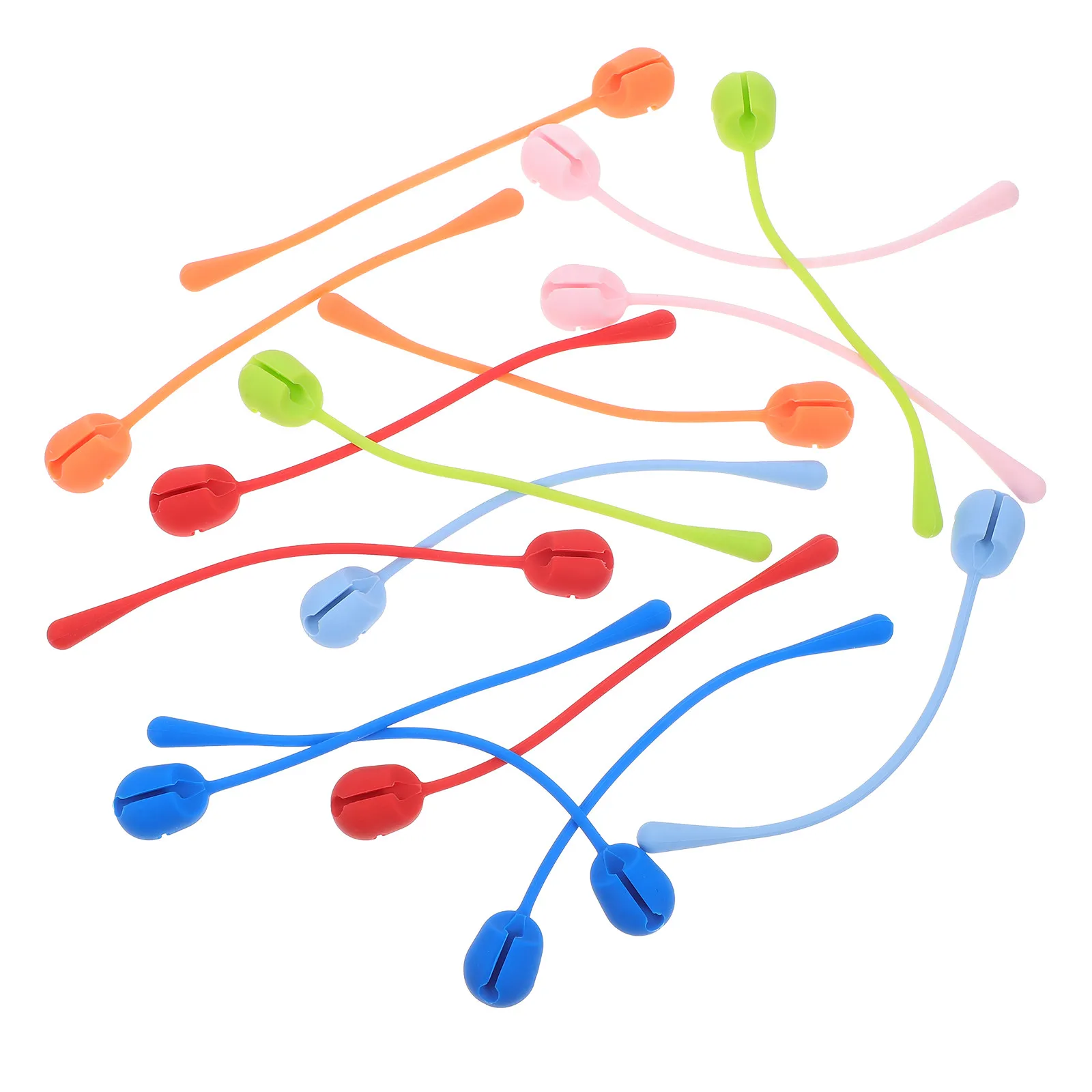 

16pcs Silicone Cable Ties Cord Wraps Reusable Wire Management Straps For Home Office Garage Outdoor Use Cord Organizers