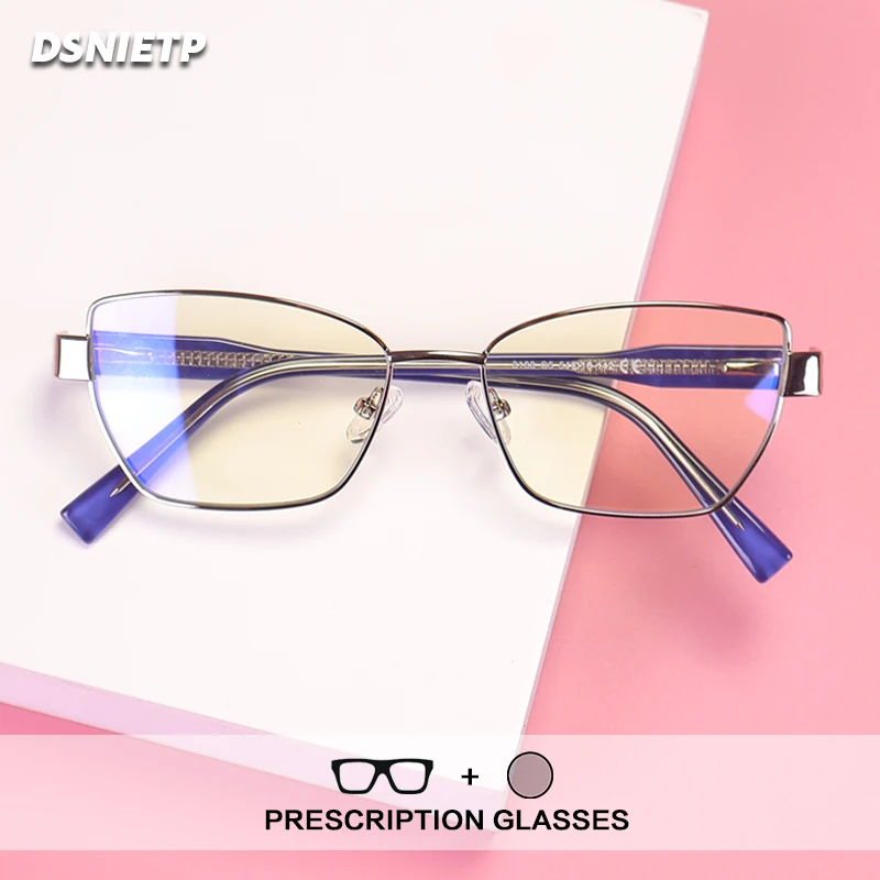 

Качественные очки для чтения из сплава, женские фотохромные очки «кошачий глаз» с защитой от синего света, очки по рецепту, оправа для близорукости, прогрессивные очки