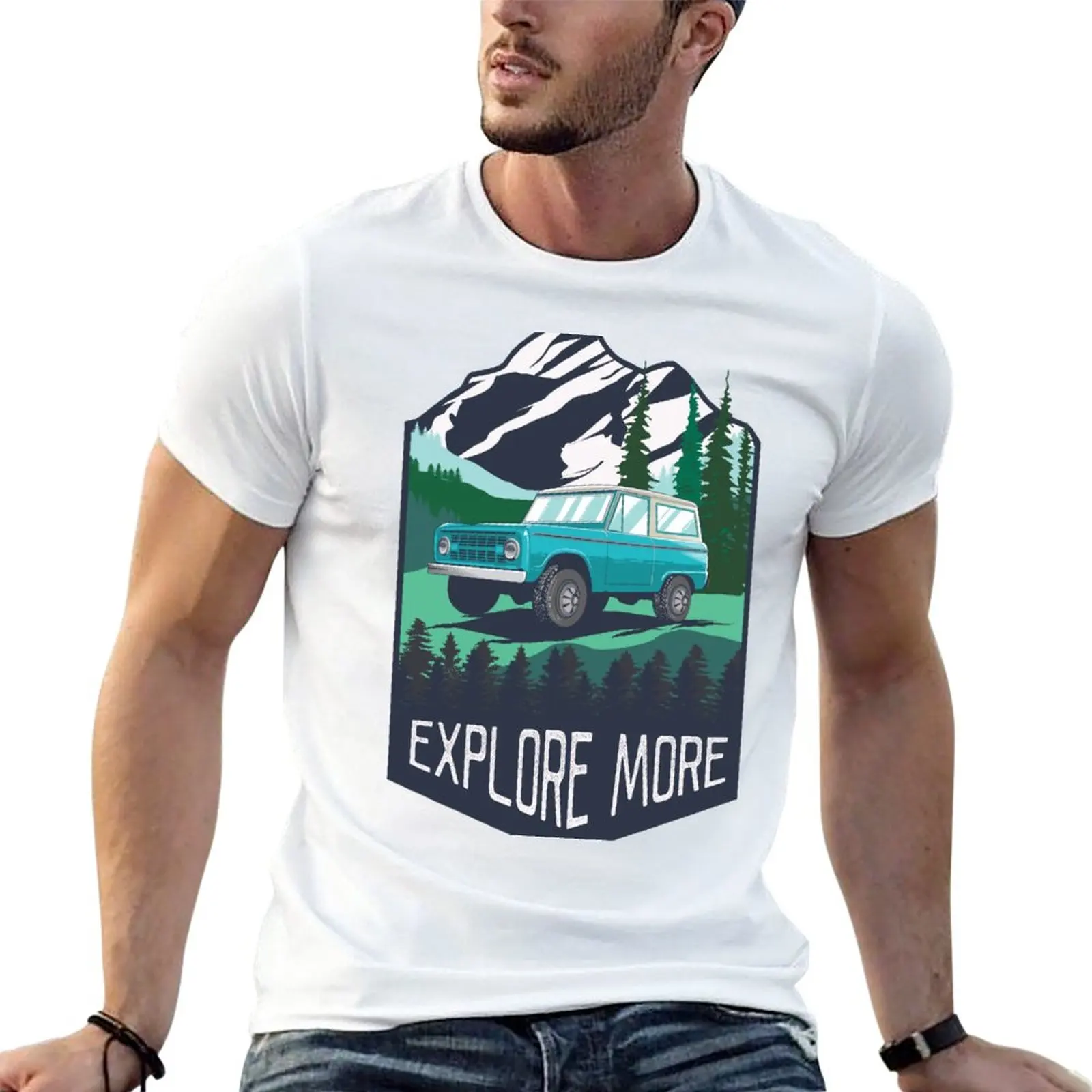 

New Bronco Truck Explore More Clock T-Shirt funny t shirts oversized t shirt designer t shirt men