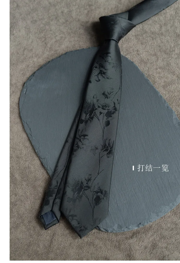 8cm Neue Blumenkrawatte für Herren Vintage Luxus-Krawatte mit Bambus- & Blumenmuster für Anzug und Hemd – Detail 34