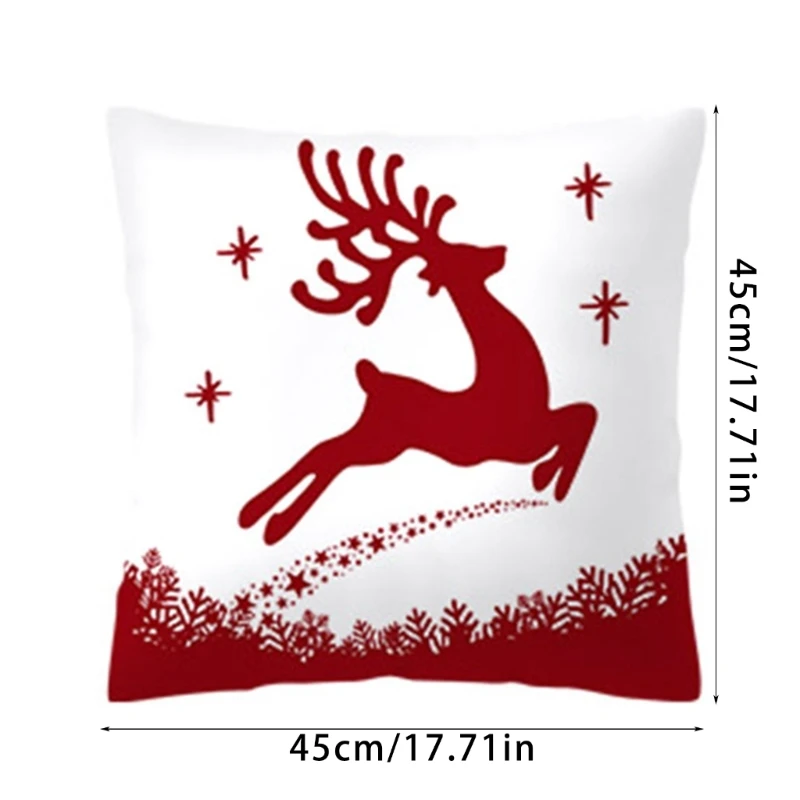 Christmas Themed Pillowcaset Soft Polyester Pillow Cover Zippered Easy Removal NEW arrival