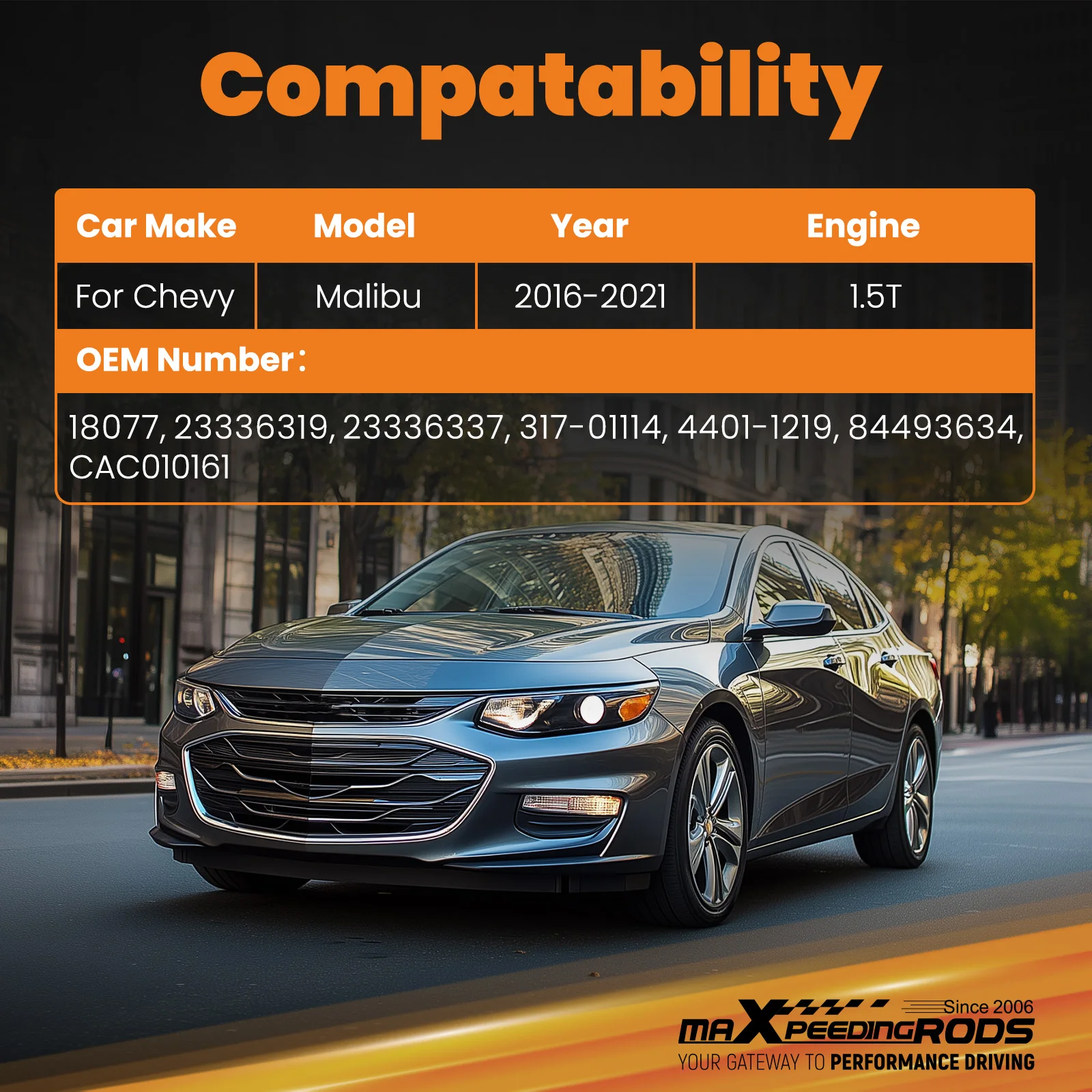 

Intercooler Turbo Cooler for Chevy Malibu 1.5L L4 Turbocharged 2016-21 23336319