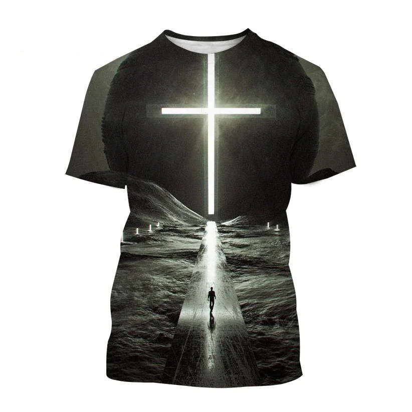 

Fashionable new men's printed T-shirt round neck comfortable sports quick drying casual plus size short sleeved top popular Hara