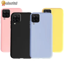 Case For Samsung Galaxy A12 F12 M12 Candy Solid Color Shockproof Soft Silicone Back Cover For Samsung A 12 M 12 F 12 Funda Cases