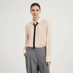K1774W 100% Silk Luxury women's clothing long sleeve shirt spring autumn Ladies blouse