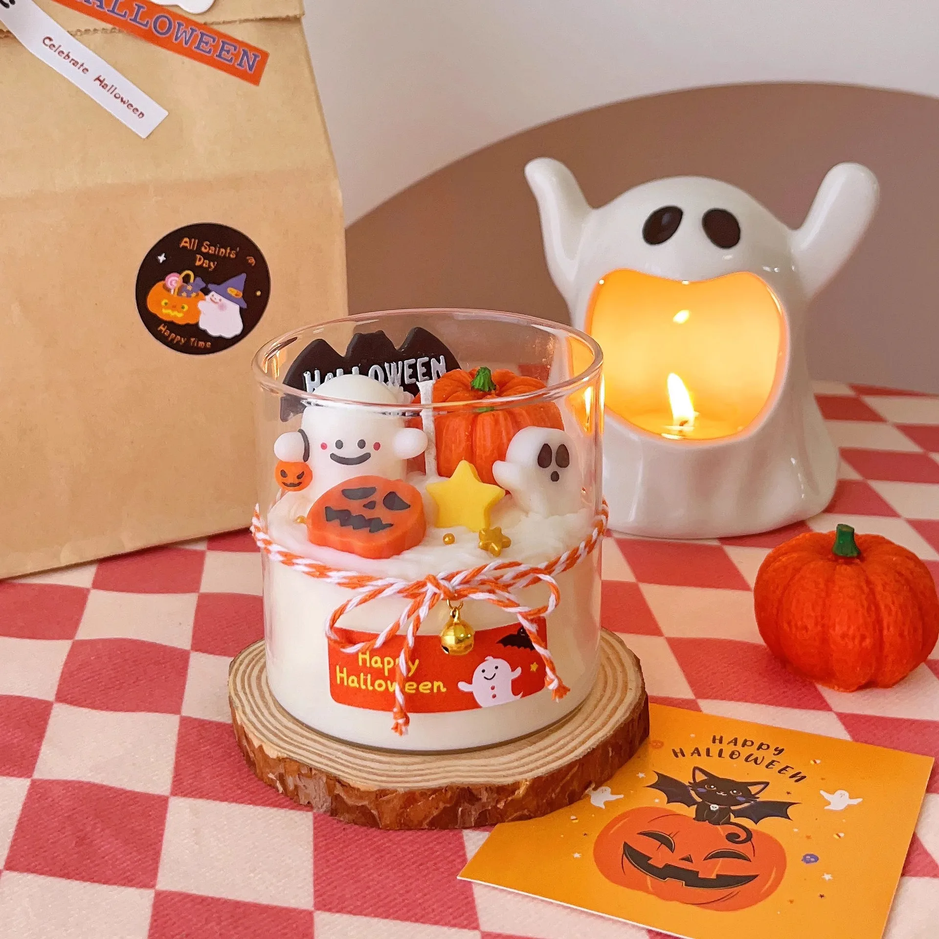 

Halloween Aromatic Candle Atmosphere Pumpkin Ghost Scented Candle Aromatic Gift Souvenir Home Decor Candles Ornaments Presents