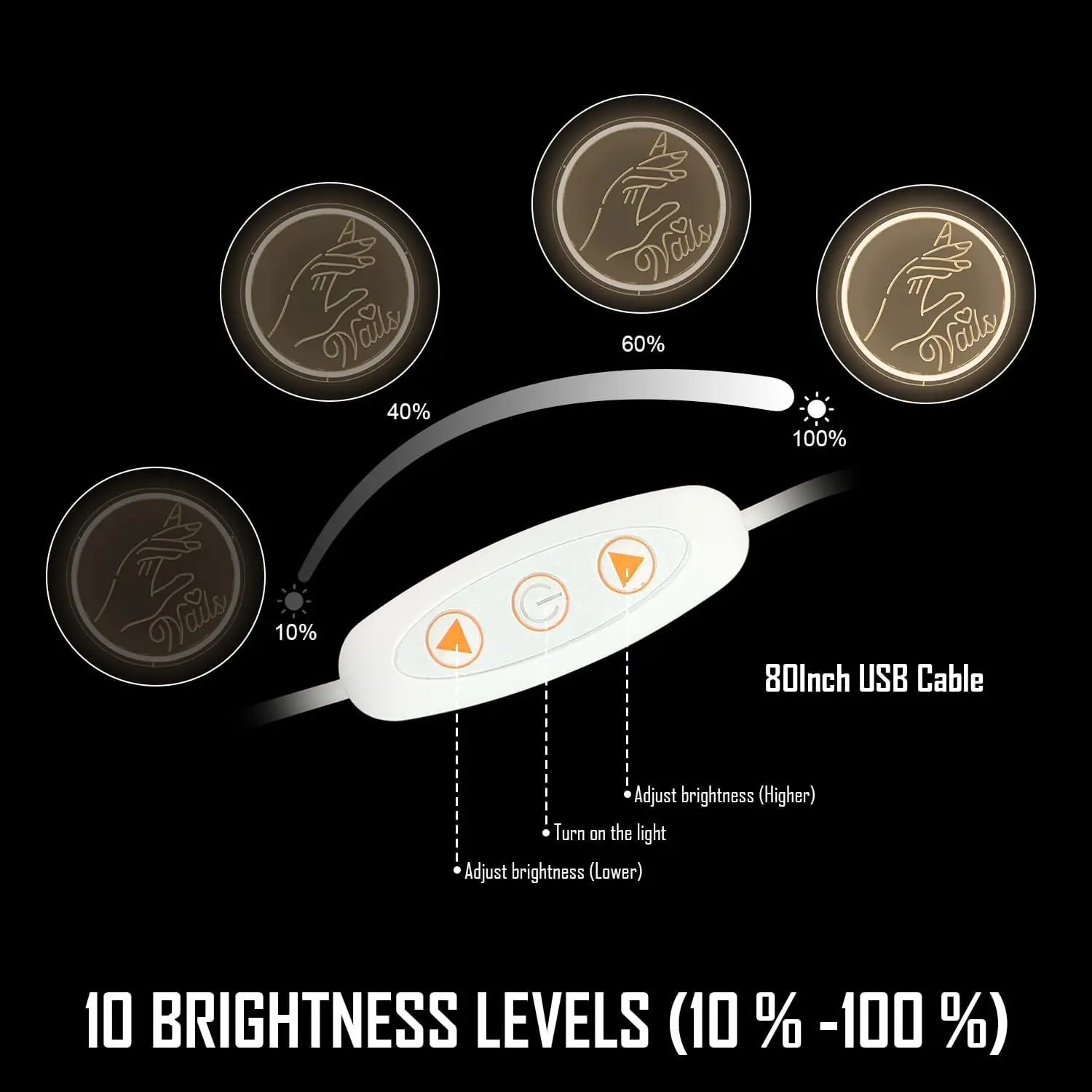 Nail Salon Neon Sign LED Dimmable Wall Light for Beauty Room Bedroom Decor