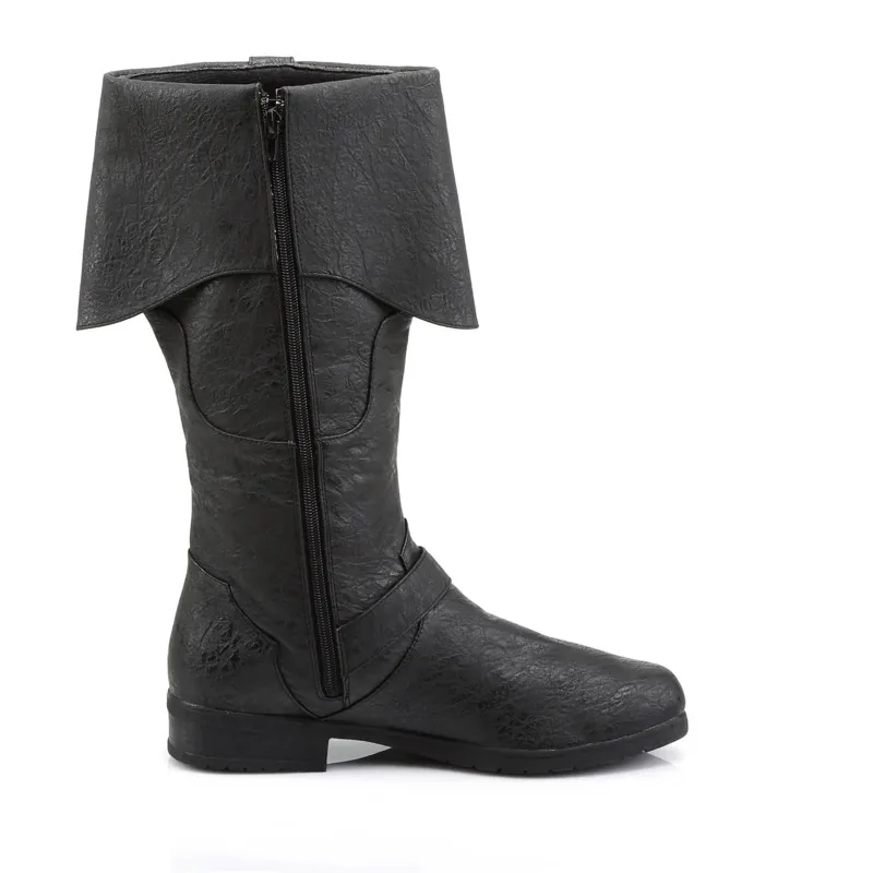 Mittelalterliche Retro-Piratenstiefel für Männer und Frauen, Gothic-Renaissance-Stiefel aus PU-Leder, halbhohe Stiefel für Halloween-Cosplay-Party-Kostüme 2026 – Detail 6