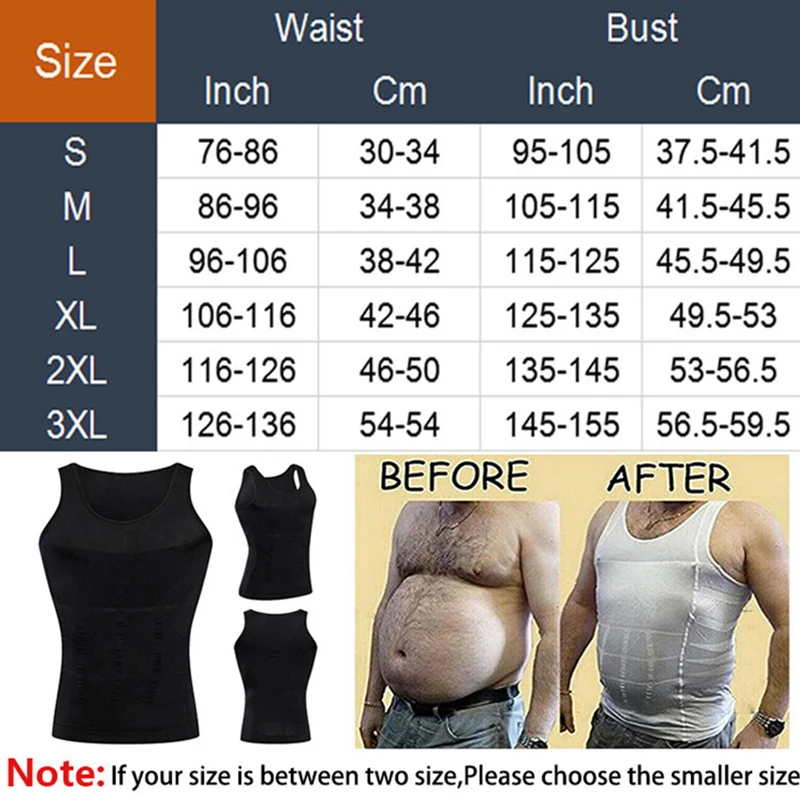 Men\'s Shapewear Slimming Body Corset Vest Shirt Compression Abdomen Tummy Belly Control Slim Waist Cincher Underwear Sports Vest