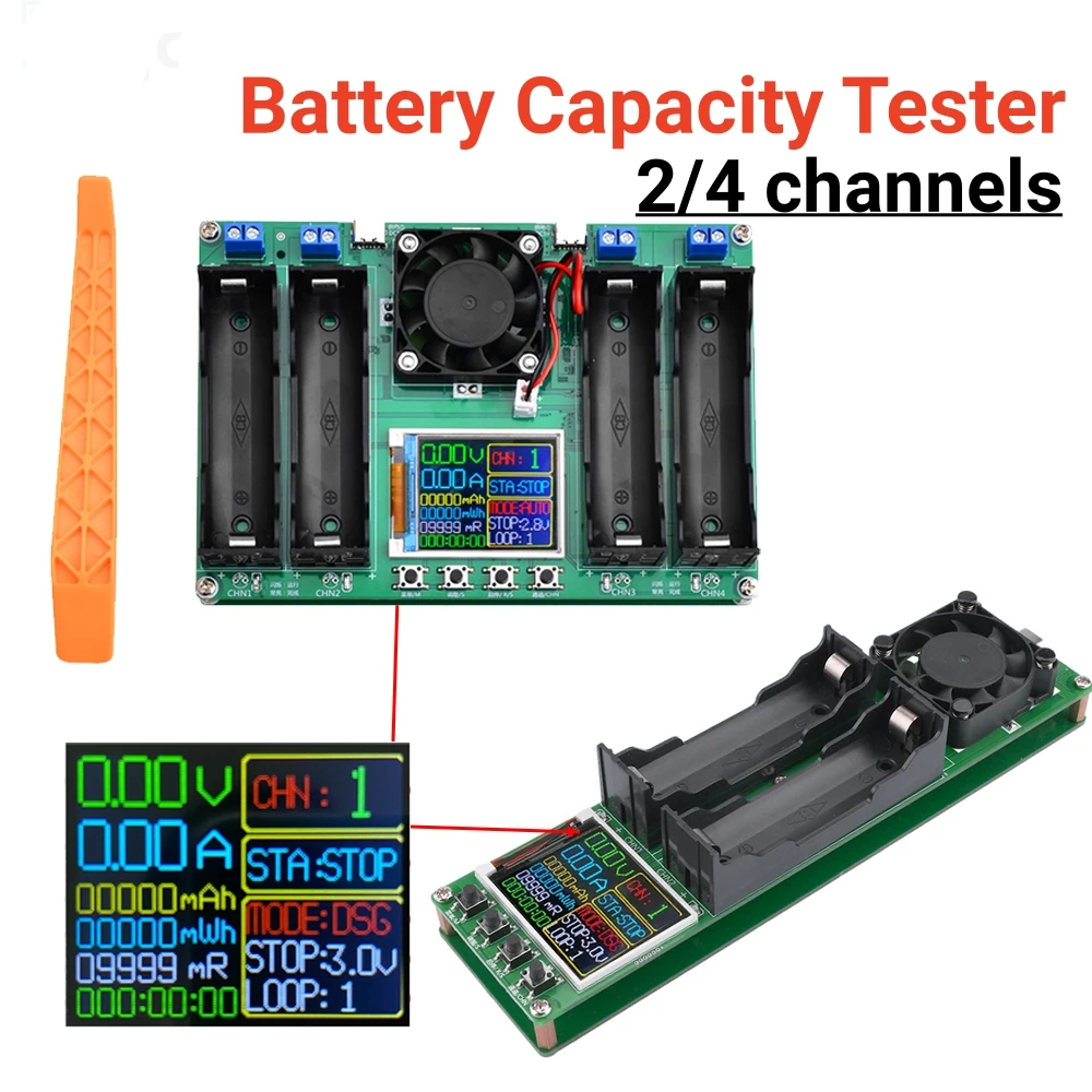 18650 Tester pojemności baterii litowej 2/4CH automatyczny Tester rezystancji wewnętrzny moduł wykrywacz zasilania baterii typu C Interfac